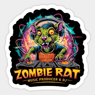 Zombie Rat Dj Sticker